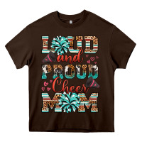 Chocolate Brown loud and proud cheer mom Heavy Core Tee - RanaPortraitStore