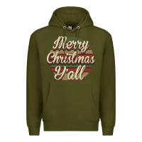 Army Green Merry Christmas Y'all Premium Hoodie - Bettercallsaul
