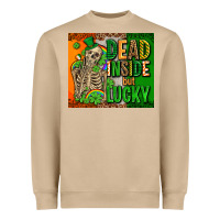 Mushroom irish flag with shamrocks  dead inside but lucky Heavyweight Sweatshirt - AdoDesignShop