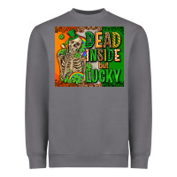 Storm irish flag with shamrocks  dead inside but lucky Heavyweight Sweatshirt - AdoDesignShop