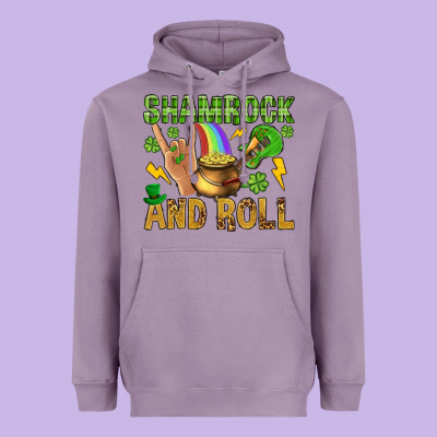 Shamrock And Roll Heavyweight Hoodie Designed By Bundleandbundleshop