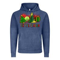 Vintage Denim tis the season christmas with tennis ball and tree cookie Vintage Hoodie - FaDigitalArtStudio