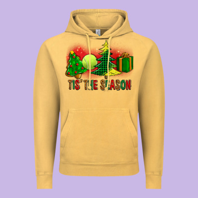 Tis The Season Christmas With Tennis Ball And Tree Cookie Vintage Hoodie Designed By Fadigitalartstudio