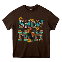 Chocolate Brown show mom rooster Heavy Core Tee - RanaPortraitStore