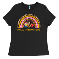 Black back to school rainbow hello third grade Ladies Tee - AdoDesignShop