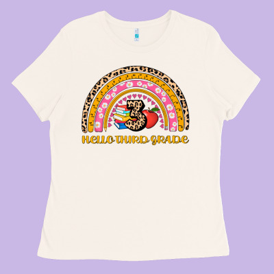 Back To School Rainbow Hello Third Grade Ladies Tee Designed By Adodesignshop