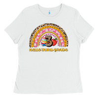 White back to school rainbow hello third grade Ladies Tee - AdoDesignShop