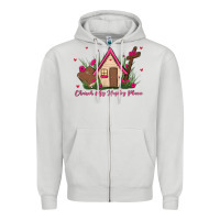 Dove Grey church is my happy place Zipper Hoodie - MaliasSmallBusiness