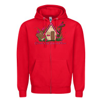 Red church is my happy place Zipper Hoodie - MaliasSmallBusiness