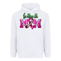 White Football Mom Breast Cancer Heavyweight Hoodie - BundleAndBundleShop