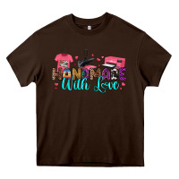 Chocolate Brown handmade with love Heavy Core Tee - RanaPortraitStore