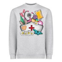 Heather Grey nurse  easter Heavyweight Sweatshirt - AdoDesignShop