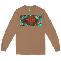 Toasted Coconut western texas and bullskulls with turquoise and leopard licanse plate Long Sleeve Tee - Artiststas