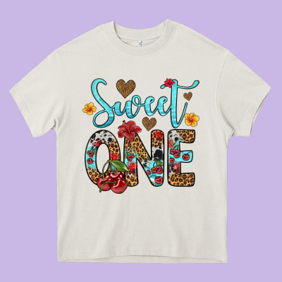 Sweet One Cherry Heavy Core Tee Designed By Artiststas