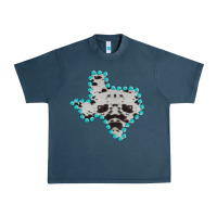 Midnight Navy Texas Map Cowhide Turquoise Gemstone Urban Heavy Tee - Bettercallsaul
