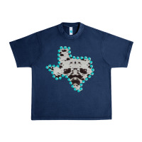 Navy Texas Map Cowhide Turquoise Gemstone Urban Heavy Tee - Bettercallsaul