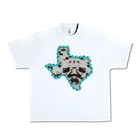 White Texas Map Cowhide Turquoise Gemstone Urban Heavy Tee - Bettercallsaul