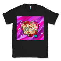 Black valentines day playing cards and pearl watercolor Classic Tee - AdoDesignShop