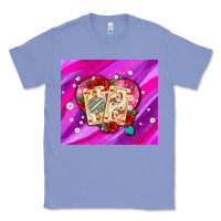 Colony Blue valentines day playing cards and pearl watercolor Classic Tee - AdoDesignShop