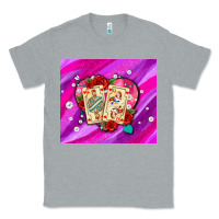 Heather Grey valentines day playing cards and pearl watercolor Classic Tee - AdoDesignShop