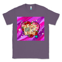 Lavender valentines day playing cards and pearl watercolor Classic Tee - AdoDesignShop