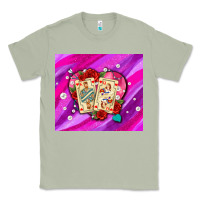 Matcha valentines day playing cards and pearl watercolor Classic Tee - AdoDesignShop