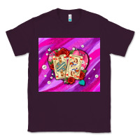 Plum valentines day playing cards and pearl watercolor Classic Tee - AdoDesignShop
