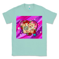 Seafoam valentines day playing cards and pearl watercolor Classic Tee - AdoDesignShop