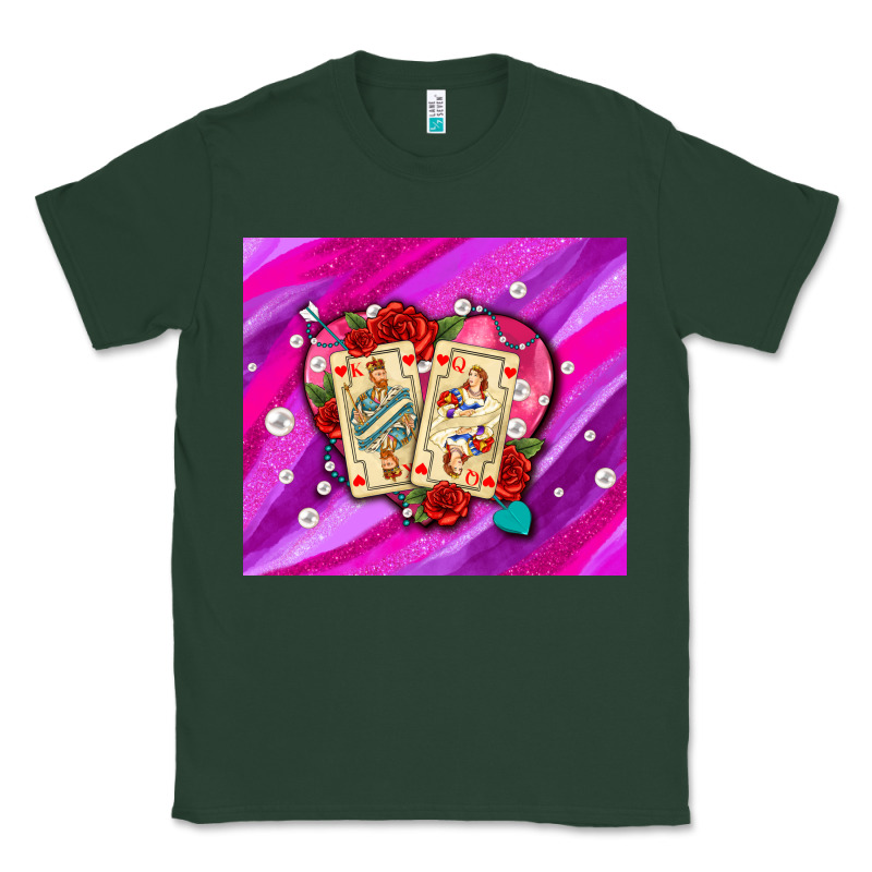 Valentines Day Playing Cards And Pearl Watercolor Classic Tee by AdoDesignShop | Teevron