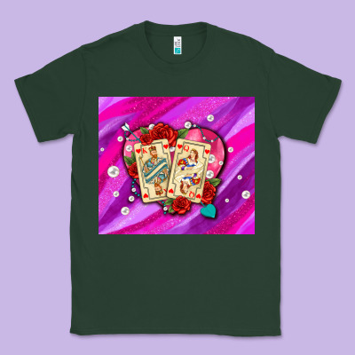 Valentines Day Playing Cards And Pearl Watercolor Classic Tee Designed By Adodesignshop