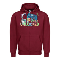 Burgundy level 100 days unlocked Zipper Hoodie - MaliasSmallBusiness