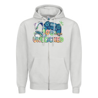 Dove Grey level 100 days unlocked Zipper Hoodie - MaliasSmallBusiness