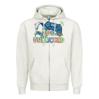 Oatmeal Heather level 100 days unlocked Zipper Hoodie - MaliasSmallBusiness