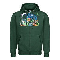 Sports Green level 100 days unlocked Zipper Hoodie - MaliasSmallBusiness