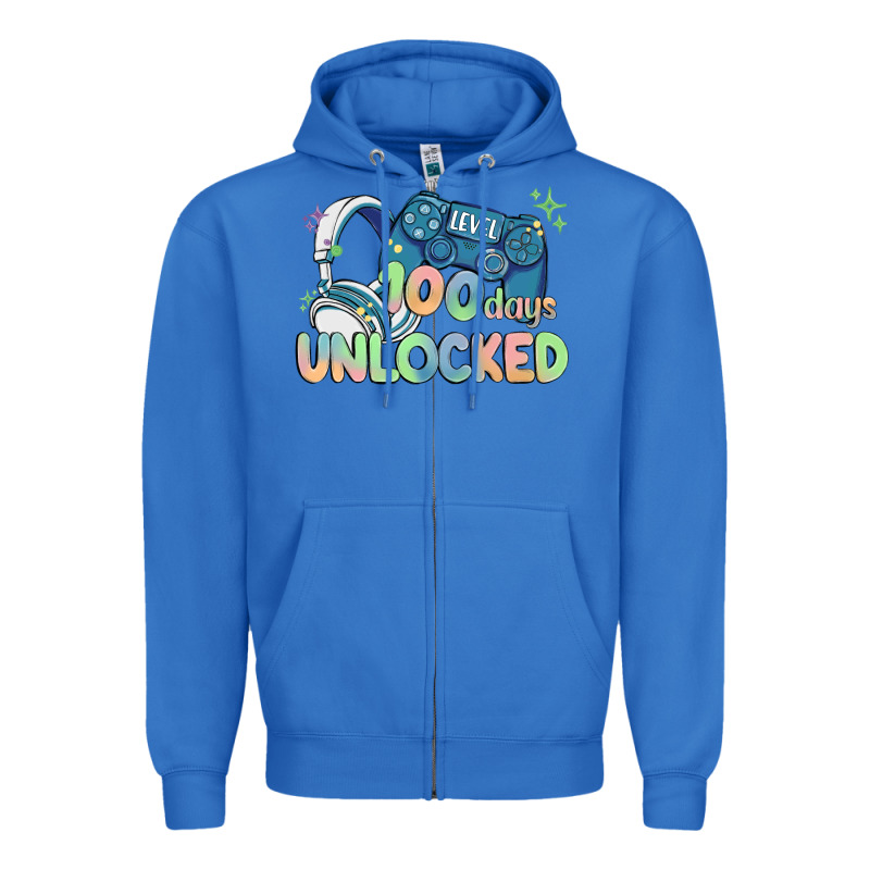 Level 100 Days Unlocked Zipper Hoodie by MaliasSmallBusiness | Teevron