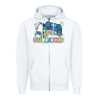 White level 100 days unlocked Zipper Hoodie - MaliasSmallBusiness