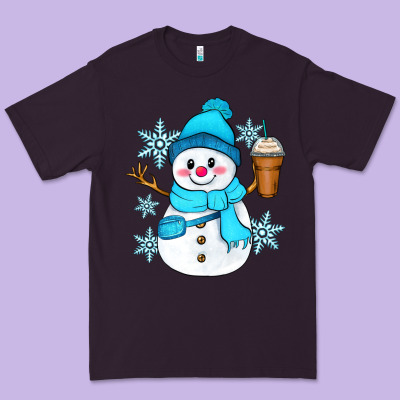 Cute Snowman Premium Tee Designed By Zillion Design Studio