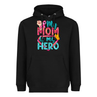 Black My Mom Is My Hero Breast Cancer Heavyweight Hoodie - BundleAndBundleShop