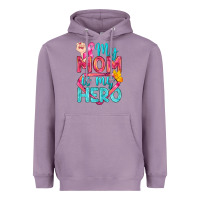 Lavender My Mom Is My Hero Breast Cancer Heavyweight Hoodie - BundleAndBundleShop
