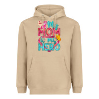 Mushroom My Mom Is My Hero Breast Cancer Heavyweight Hoodie - BundleAndBundleShop