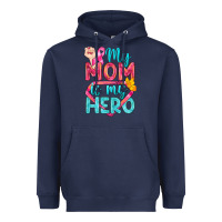 My Mom Is My Hero Breast Cancer Heavyweight Hoodie | Teevron