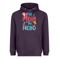 Plum My Mom Is My Hero Breast Cancer Heavyweight Hoodie - BundleAndBundleShop