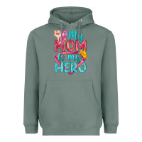 Sage My Mom Is My Hero Breast Cancer Heavyweight Hoodie - BundleAndBundleShop