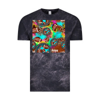 Cloud Black football tie dye gemstone sunflower seamless pattern Vintage Tee - JahusDesignShop