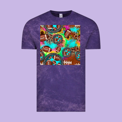 Football Tie Dye Gemstone Sunflower Seamless Pattern Vintage Tee Designed By Jahusdesignshop