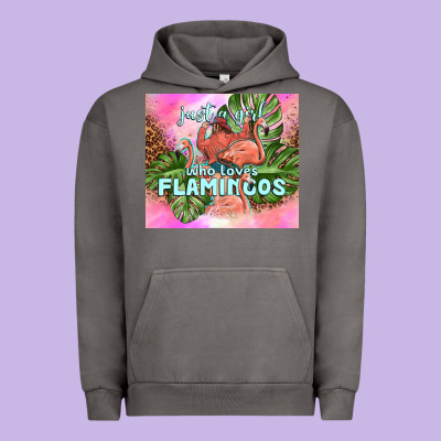 Just A Girl Who Loves Flamingo Urban Hoodie Designed By Tumblerdesignbyshophia