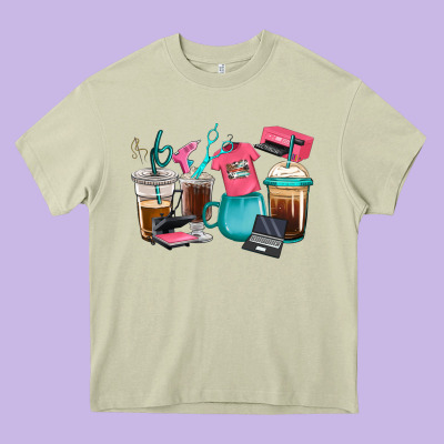 Heavy Core Tee crafting coffee cups