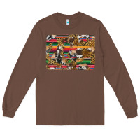 Chestnut western serape cowhide and leopard background Long Sleeve Tee - Artiststas