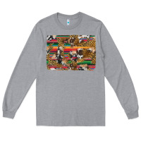 Heather Grey western serape cowhide and leopard background Long Sleeve Tee - Artiststas