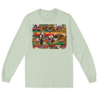 Matcha western serape cowhide and leopard background Long Sleeve Tee - Artiststas
